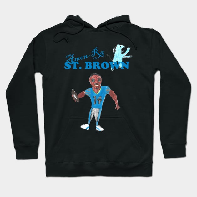 Amon-Ra St. Brown Lions Drawing Hoodie by Kids’ Drawings 